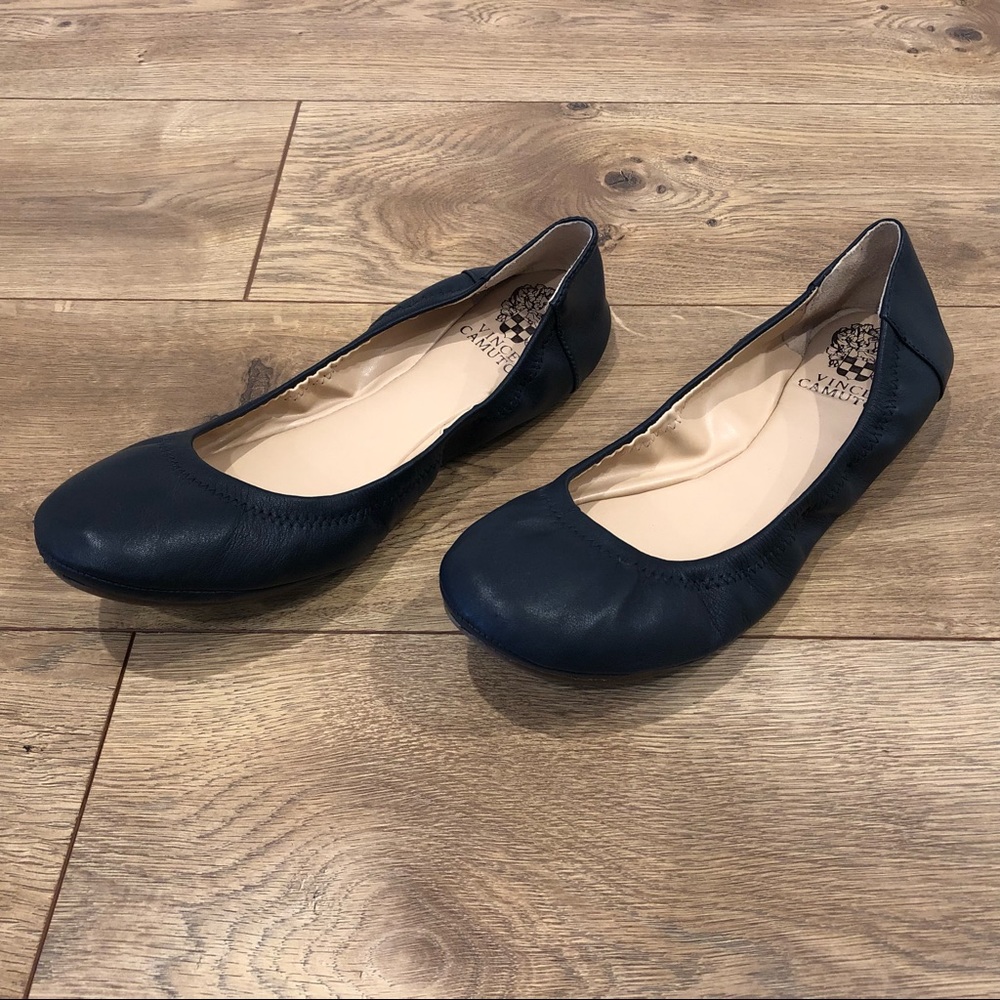 Vince Canute Leather Navy Flats - worn twice